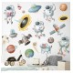 Astronot ve Gezegenler Bebek & Çocuk Odası Duvar Sticker Çıkartma Seti
