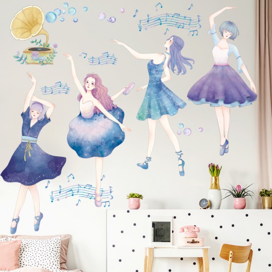 Balerin Kızlar Bebek & Çocuk Odası Duvar Sticker Çıkartma Seti