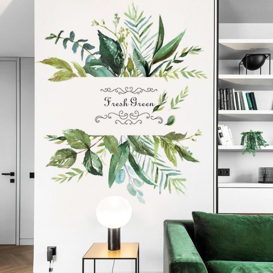 Botanik Modern Yaprak Kapı Ev Dekor Duvar Sticker Çıkartma Seti
