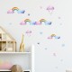 Bulutlu Gökkuşağı Bebek & Çocuk Odası Duvar Sticker Çıkartma Seti