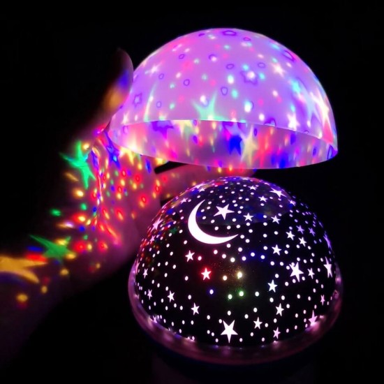 Çok Renkli Ve Dönen Star Master Projeksiyonlu Masa Gece Lambası Tavan Mor Hediyelik Çocuk Bebek Odası