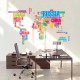 Dünya Haritası Ülkeler Renkli Ev Dekor Duvar Sticker Çıkartma Seti