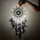 Işıklı Dantel Desenli Siyah El Yapımı Düş Kapanı Ev Bohem Duvar Süsü Dekorasyonu Dream Catcher