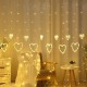 Kalp Perde Led Işık Organizasyon Evlilik Teklifi Dekorasyon Süsleme Saçaklı Animasyonlu Ampul Eklemeli