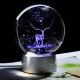 Kristal Cam Küre Geyik Renk Değiştiren Led Işıklı Ampul Gece Lambası Hediyelik
