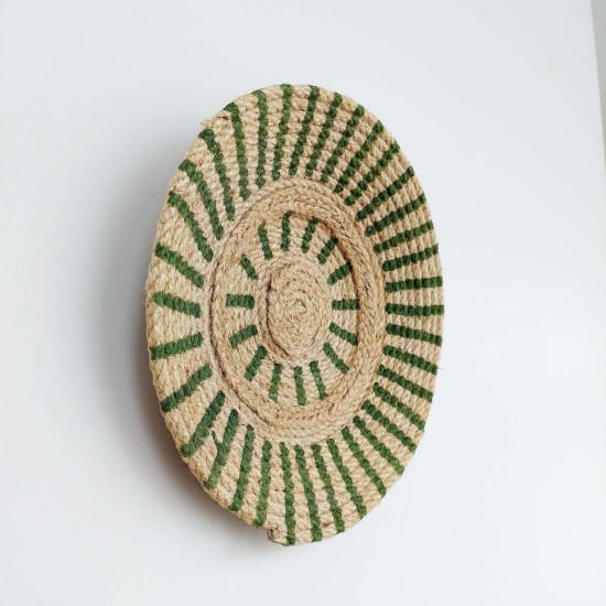 Larissa 30 cm El Yapımı Dekoratif Hasır Duvar Tabağı Bohem Afrikan Etnik Ev Dekorasyon Aksesuarı