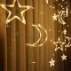 Ay Yıldız Perde Led Işıklar Animasyonlu Organizasyon Süsleme Fişli Sarkıt Dekoratif Ramazan Yılbaşı