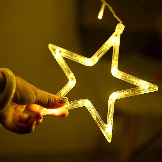 Yıldız Perde Led Işıklar Animasyonlu Organizasyon Süsleme Fişli Sarkıt Dekoratif Ramazan Yılbaşı