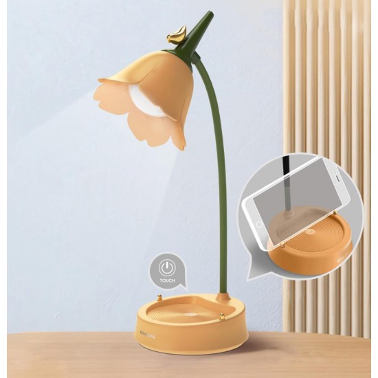 Özel Tasarım Çiçek Şarjlı Gece Masa Lambası Dokunmatik 3 Farklı Led Işıklı