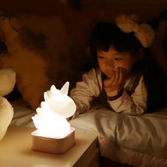 Sese Ve Dokunmaya Duyarlı Silikon Unicorn Gece Lambası Çocuk Bebek Odası Hediyelik Renkli
