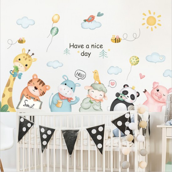 Sevimli Hayvanlar Bebek & Çocuk Odası Duvar Sticker Çıkartma Seti