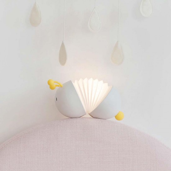 Sevimli Tırtıl Şarjlı Gece Masa Lambası Beyaz Çocuk Bebek Odası Led Işıklı Hediyelik