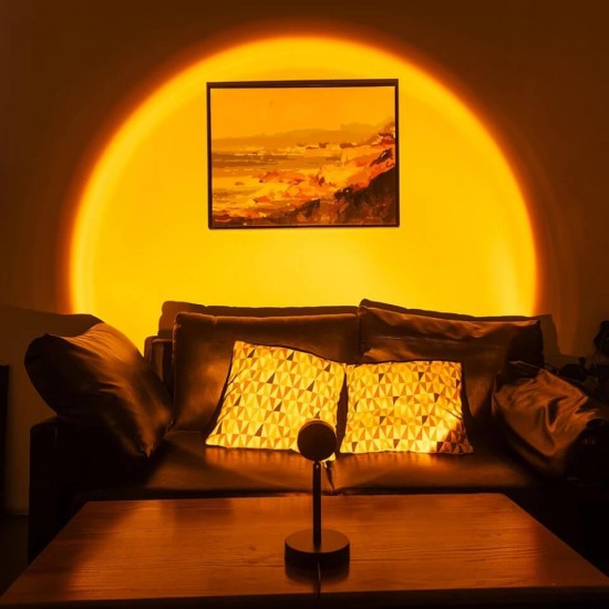 Sunset Projektör Gün Batımı Gece Lambası 360 Derece Ampul Fotoğraf Çekimi Led Işık Aydınlatma