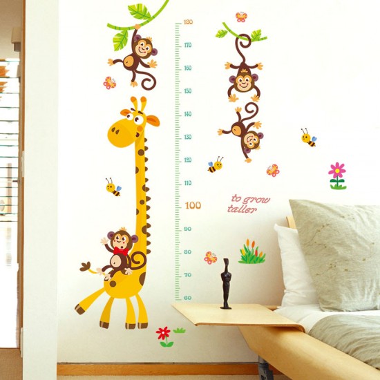 Zürafa Boy Ölçer Bebek & Çocuk Odası Duvar Sticker Çıkartma Seti